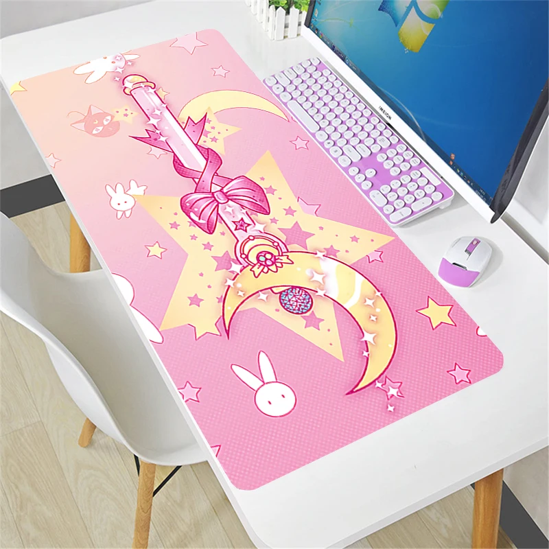 Pink Sailor Moon Landscap Mouse Pad Anime Gabinete Gamer ковер Veľká tableta Keyboard Koberec Kawaii Herné príslušenstvo MousePad MousePad