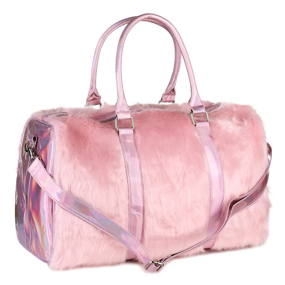 Pink Travel Duffel Tašky Ženy cez noc víkend cestovná taška Neformálne skladacie dámy kabelka veľká kapacita ľahké batožinové tašky