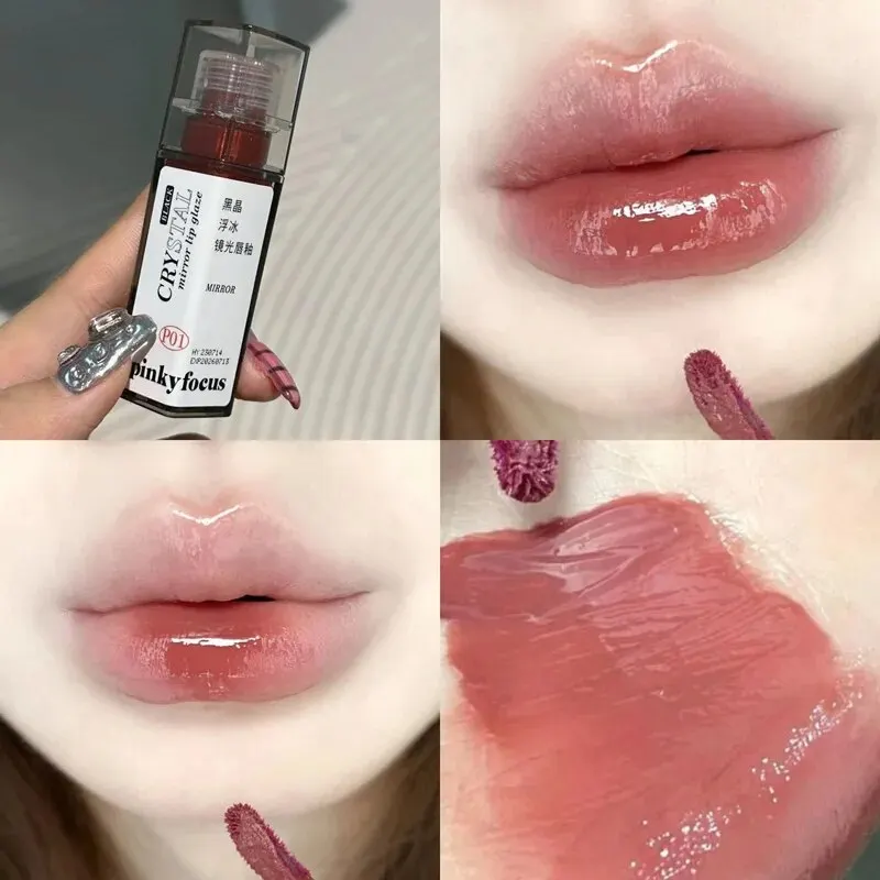 Pinkyfocuspn5023 Zrkadlo Voda Glazed Glazed Long Paint Dámska dlhá zavesenie Non mastné cenovo dostupné študentské mlieko Čaj farby na pery