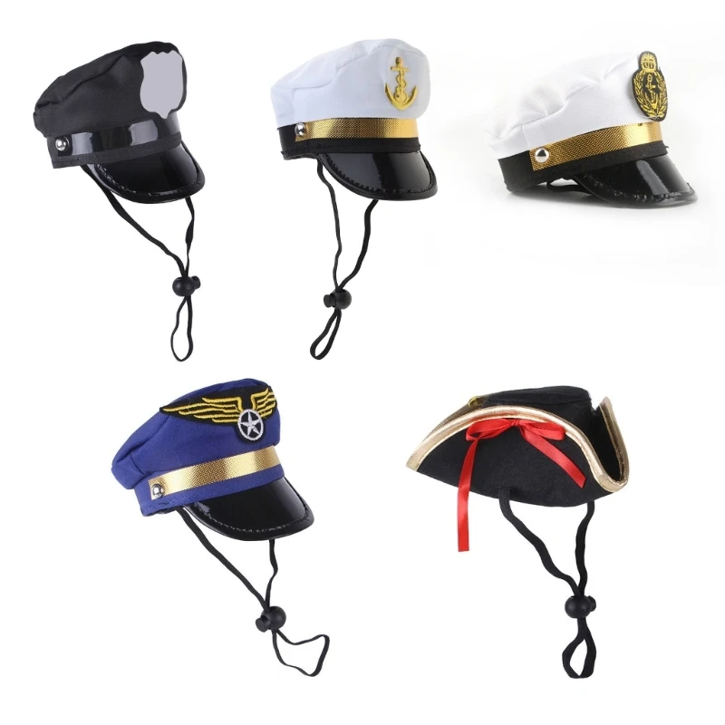 Pirátsky kapitán klobúk pre mačku vianočné večierky Pet Dogs Carnival Cosplay Hat