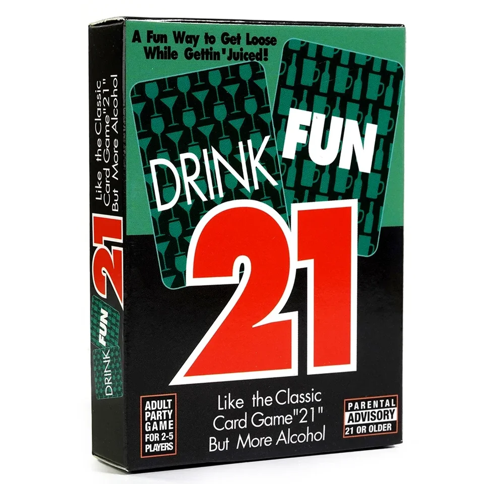 Pite Fun 21 Card Game A veselá kartová hra pre pitie ako Classic Card Game 21, ale viac kariet s 56 ks alkoholom 56 PCS