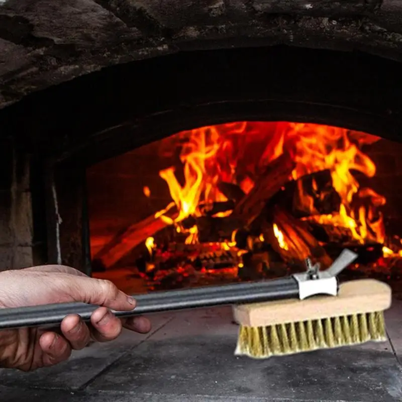 Pizza Stone Brush Pizza Pizza Brush Mosadz BRISTLE BRISTLE ZÁPADNÁ KASTROVÁ KASTLE ČISTENÁ KELOVÁ Keta