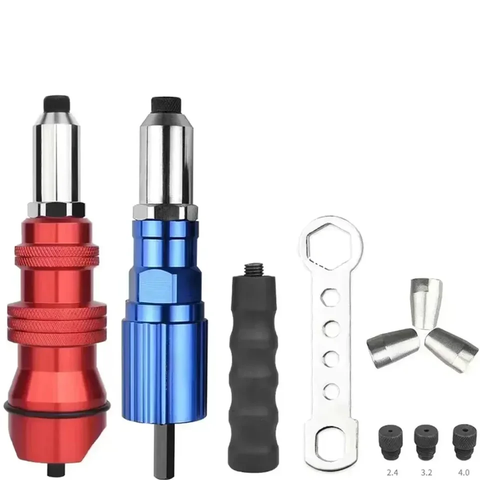 Pištoľ 2,4 mm-4,8 mm nit nut adaptéra pištole adaptéra bezdrôtového nitovania nástroja vložka matica Pull Nivet nástroj Rýchlo ťahajte nástroje elektrický nit