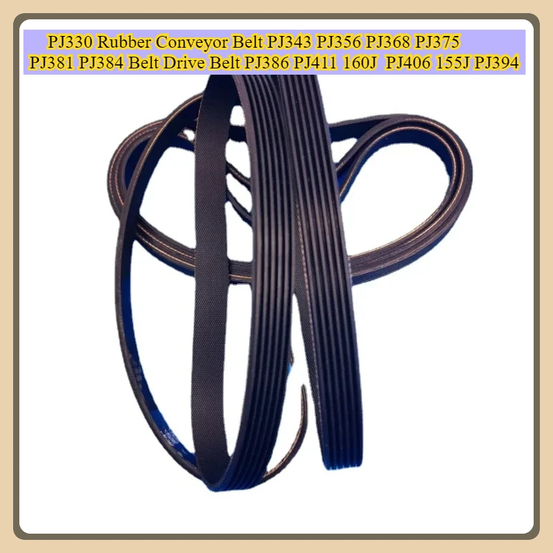 Pj330 gumový dopravný pás pj343 pj356 pj368 pj375 pj381 pj384 Belt hnací pás pj386 pj411 160j PJ406 155J PJ394