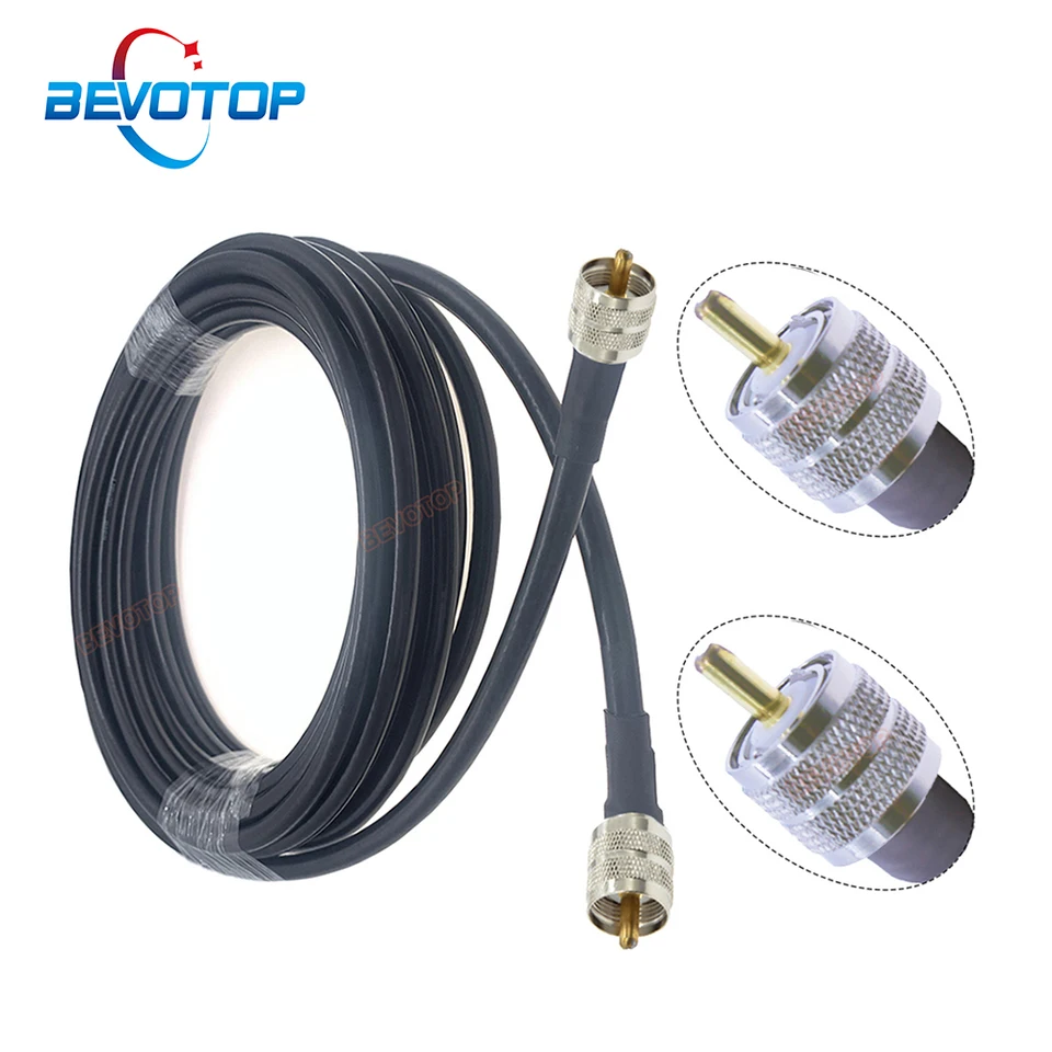 PL259 UHF Muž do UHF samec PL259 Plug LMR400 Kábel 50OHM s nízkym stratou Pigtail Extension Prepojka pre vysielač rádiového šunky CB Radio Ham Radio FM