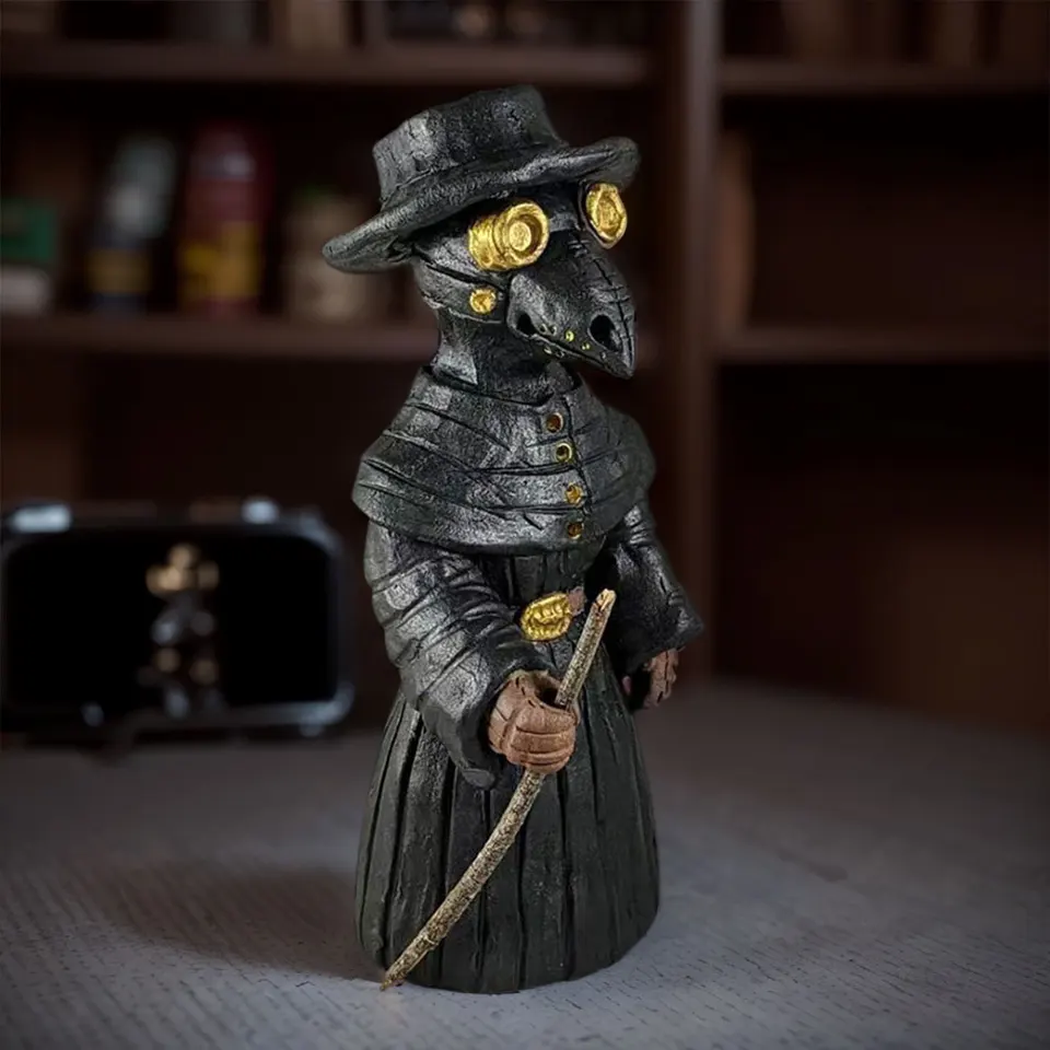 Plague Doctor kadidlo horák stolová plocha Ozdobenie kadidla kužeľový horák účinný stres a úľava úzkosti pre dekoráciu domácnosti