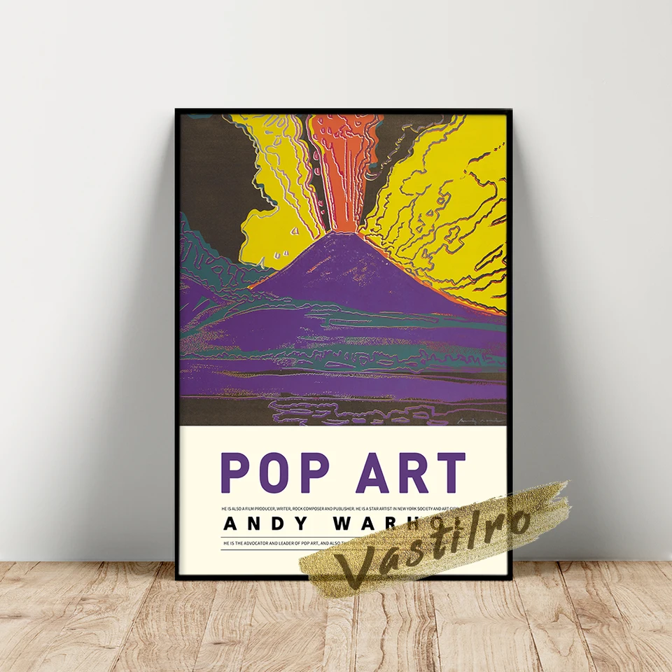 Plagát múzea Andy Warhol, výstava Pop Art, Warhol Vesuvius nástenná maľba, farebná krajina Obrázok, darček