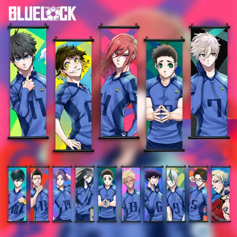 Plagáty modrého zámku japonské anime stena umenie plátno obrázky Isagi yoichi maľba Chigiri Hyoma Hanging Scrolls Home Dekorácie