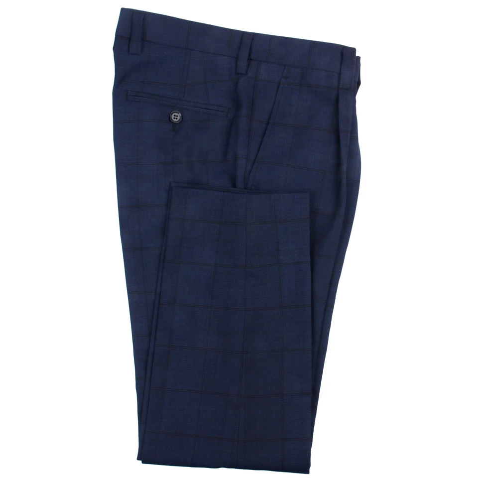Plaid Pants Men na mieru vyrobené sim pánske módne nohavice Midnight Blue Check Days Pants Pants Mula