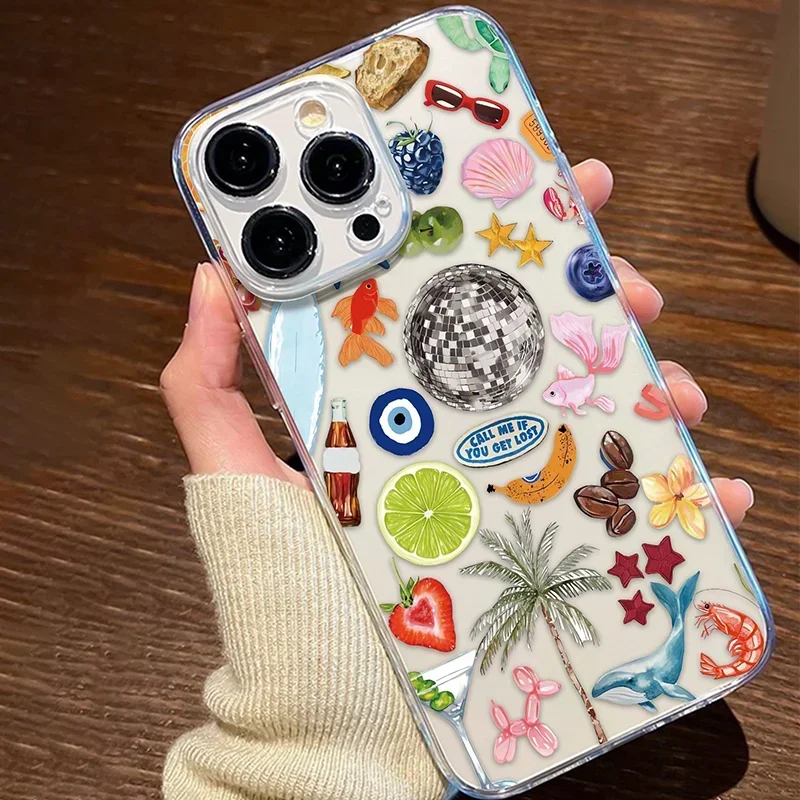 Planet Fruit Trendry Anti-Fall Silikonce Phone Cover pre iPhone 16 Pro Case 15 14 13 12 11 XS Promax plus nekĺzanie úplného pokrytia