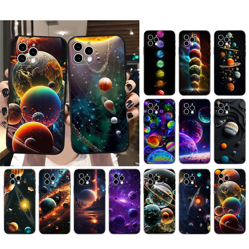 Planéty a galaxie vesmírne vesmírne puzdro pre iPhone 16 15 14 Pro Max 16 15 14 13 12 Pro 15Plus iPhone 11