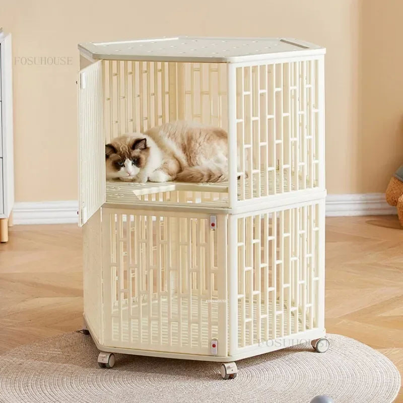 PLASKÁ CAT CAGE VILLA VILA Dodávky super veľký voľný priestor domov vnútorné viacposchodové mačacie domáce zvieratá mačky dom s kolesami V.