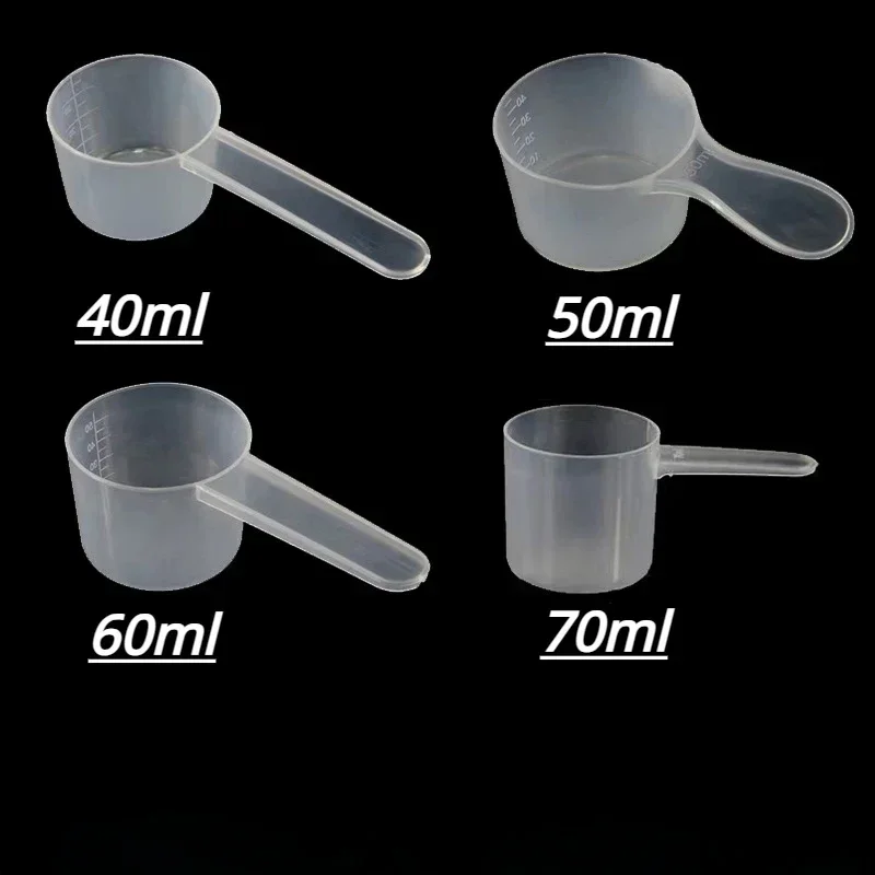 Plast 15/20/25/30/35G 30/40/50/6070/ml mliečna lyžica s ml absolventovanou kuchyňou meracie lyžice kuchynské náradie