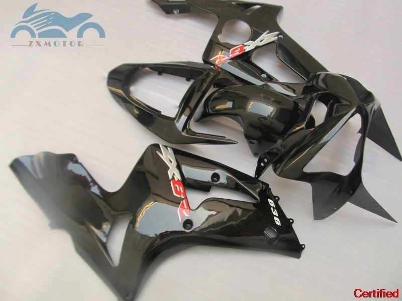 Plastová kapotáž pre kawasaki Ninja ZX 6R 2003 2004 Sada injekčných kapotáží ZX6R 636 03 04 Black Tarket Market Bodyworks