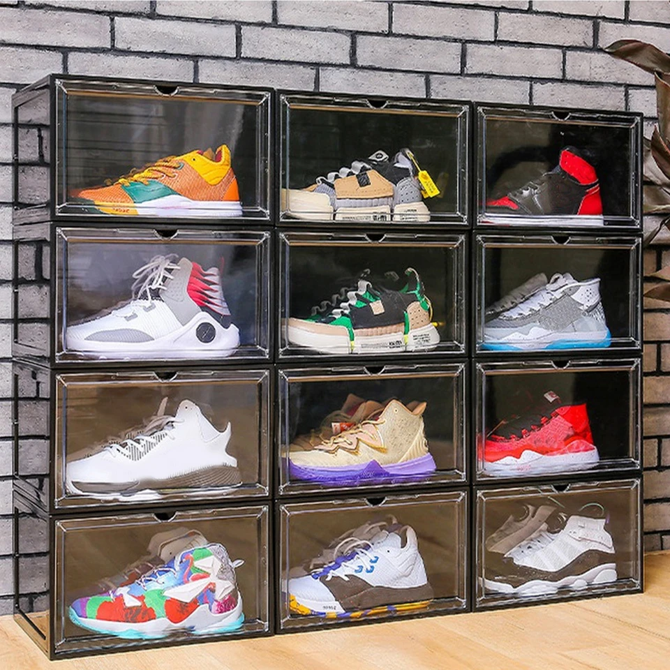 Plastová škatuľka na topánky Magnetické sacie priehľadné tenisky Storage Storage Box Organizátor Organizátor Dust Display Display Shoet Basketbal