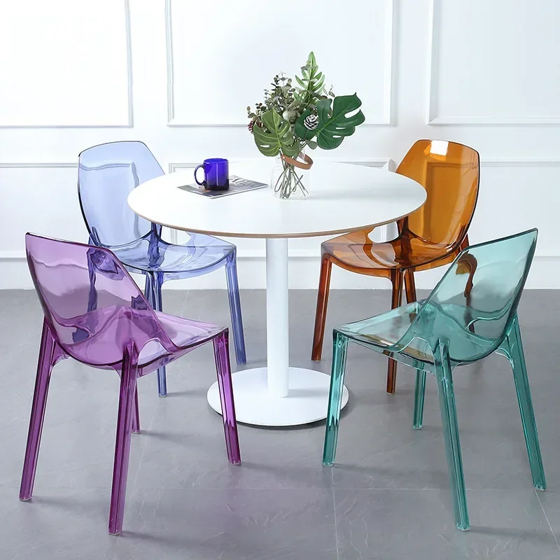Plastové domáce jedálenské stoličky záhrada Transparen Game Beach Stoličky obývacia izba relax Sillas Salon Section Stools Nábytok