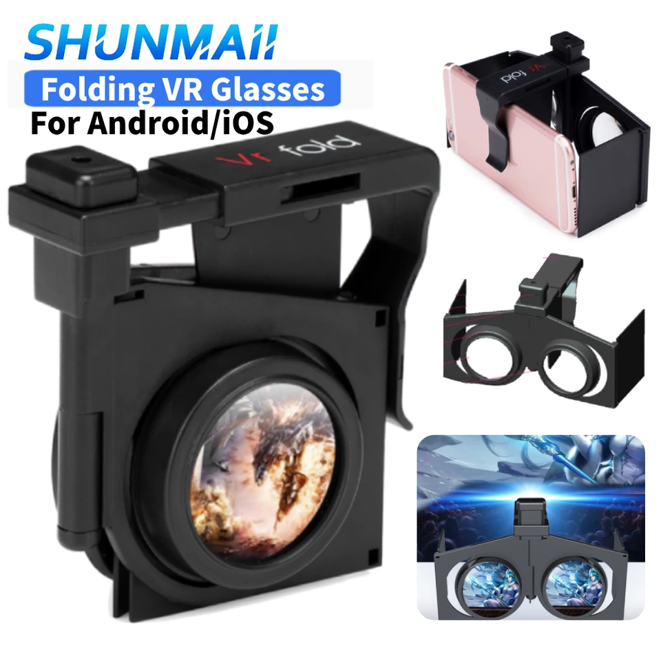 Plastové skladacie 3D okuliare filmy Hry 3D virtuálna realita VR okulia