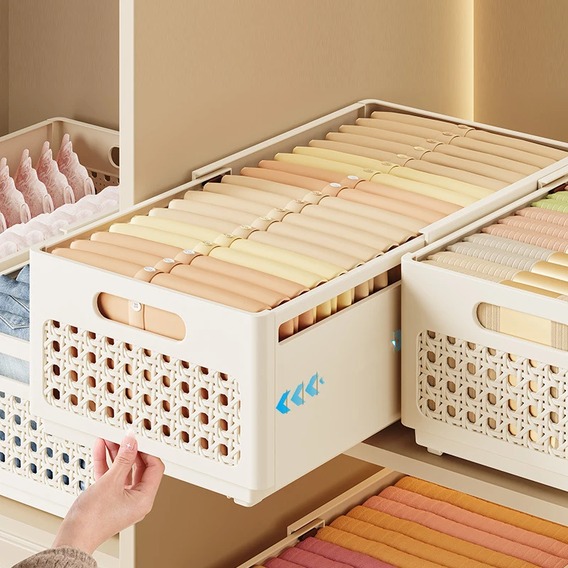 Plastové skladacie skladovacie skrinky Skladacia skrinka na prepravku držiaka stolných počítačov Make -up Sundries Storage Basket Domáce skladovanie