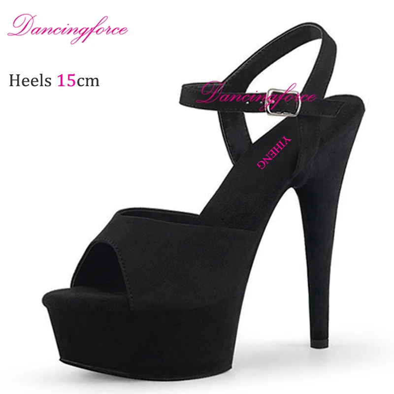 Platforma Dancingforce Suede Platform 6inch/15cm Dance Dancing topánky fetiš vysoké podpätky Stripper párty topánky Dámske dámske sandále Moderné klub
