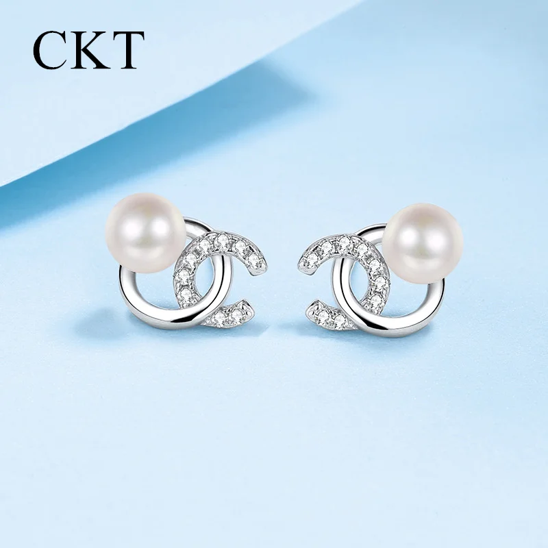 Platinum PT950 Sladkovodné perlové náušnice pre ženy 0,18Ct Moissanite Niche jemné šperky Senior Sense Temperament náušnice
