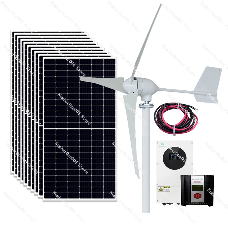 Platí pre 10 kW mimo mriežky so solárnou hybridnou turbínou 5KW 5KW Domáca slnečná sústava Kompletný solárny panel