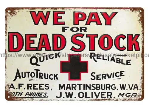 Platíme za mŕtve zásoby Martinsburg West Virginia Metal Tin Sign obývacia izba dekor