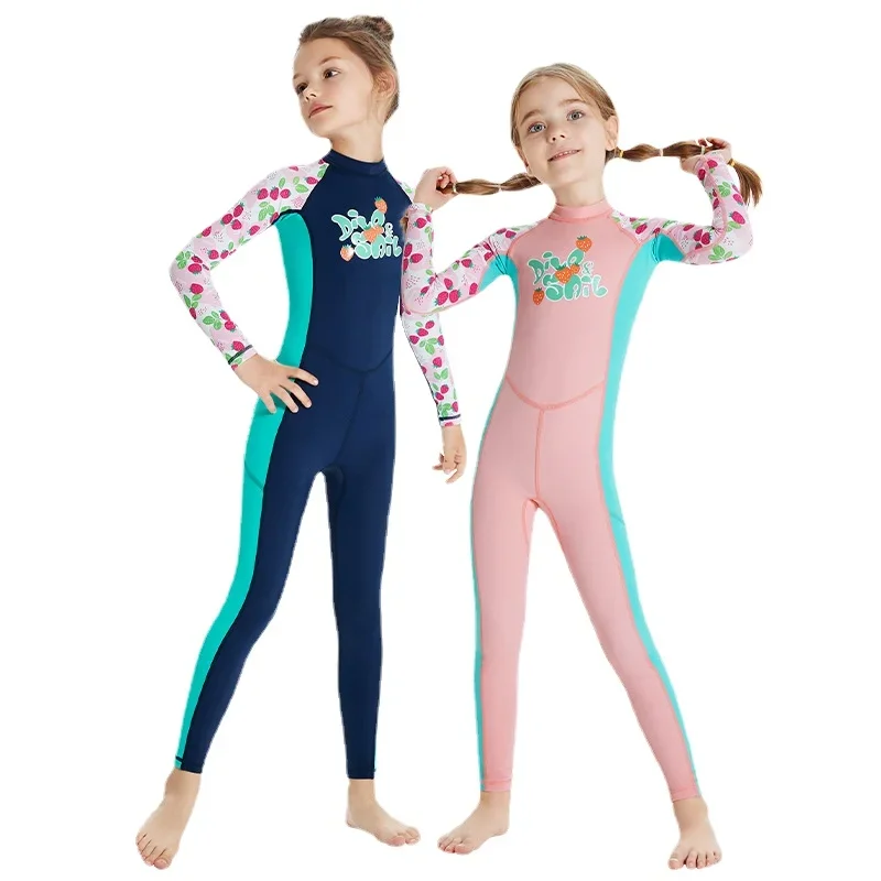 Plaviek Dive & Sail-One Pievky pre deti, Rash Guard Cleary Suit s dlhým rukávom Vodné športy Sunsuit, plavky, plávanie Dievčatá mládež