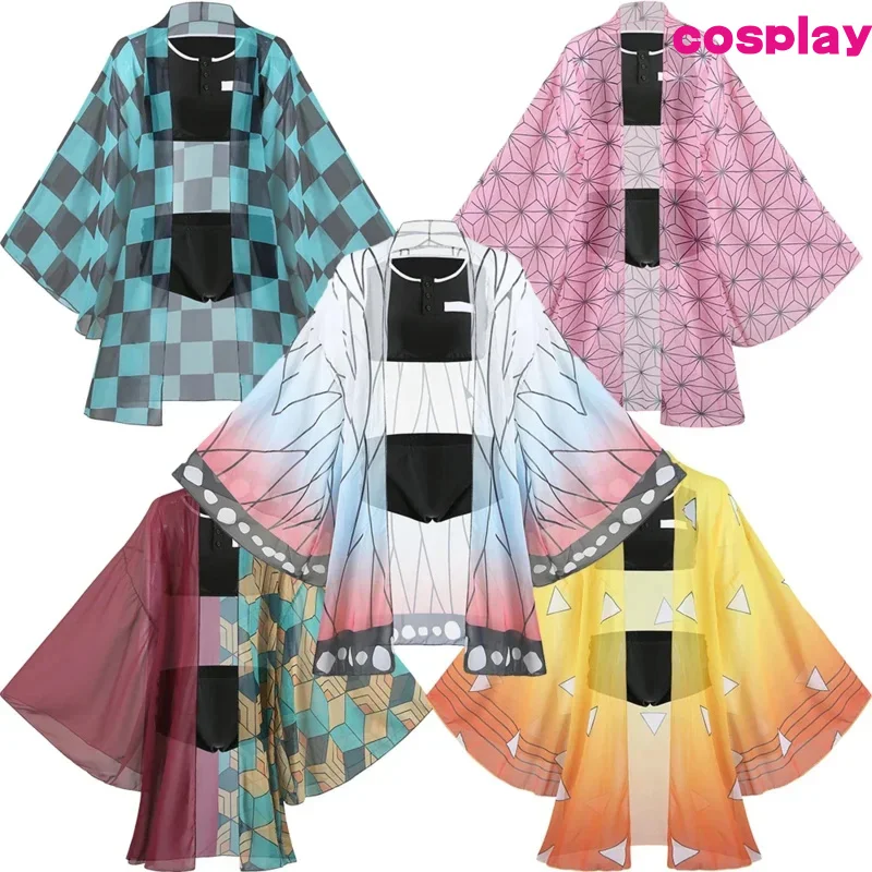 Plavky anime démon Kochou shinobu Kamado Tanjirou Cosplay kostým kimono agatsuma zenitsu sexy bikini pláž letný halloween c halloween c