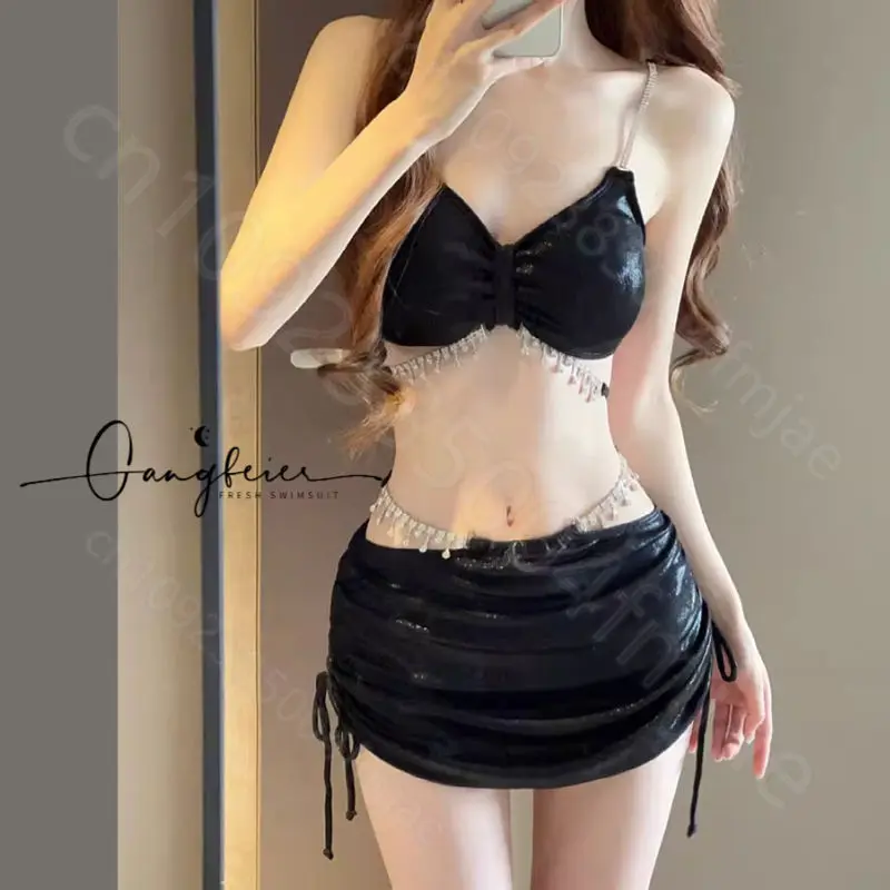 Plavky pre ženy, ktoré sa namáča v horúcich prameňoch, špičkové sexy šál bikiny rozdelené na tri kusy sada krytých plaviek plavky plavky Ženy
