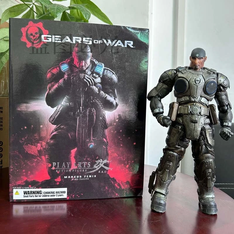 Play Arts Marcus Fenix ​​Akčná figúrka Postava PA Zbierka Doll Gear of War Model hračky 27 cm spoločný hnuteľný darček pre bábiky pre priateľov