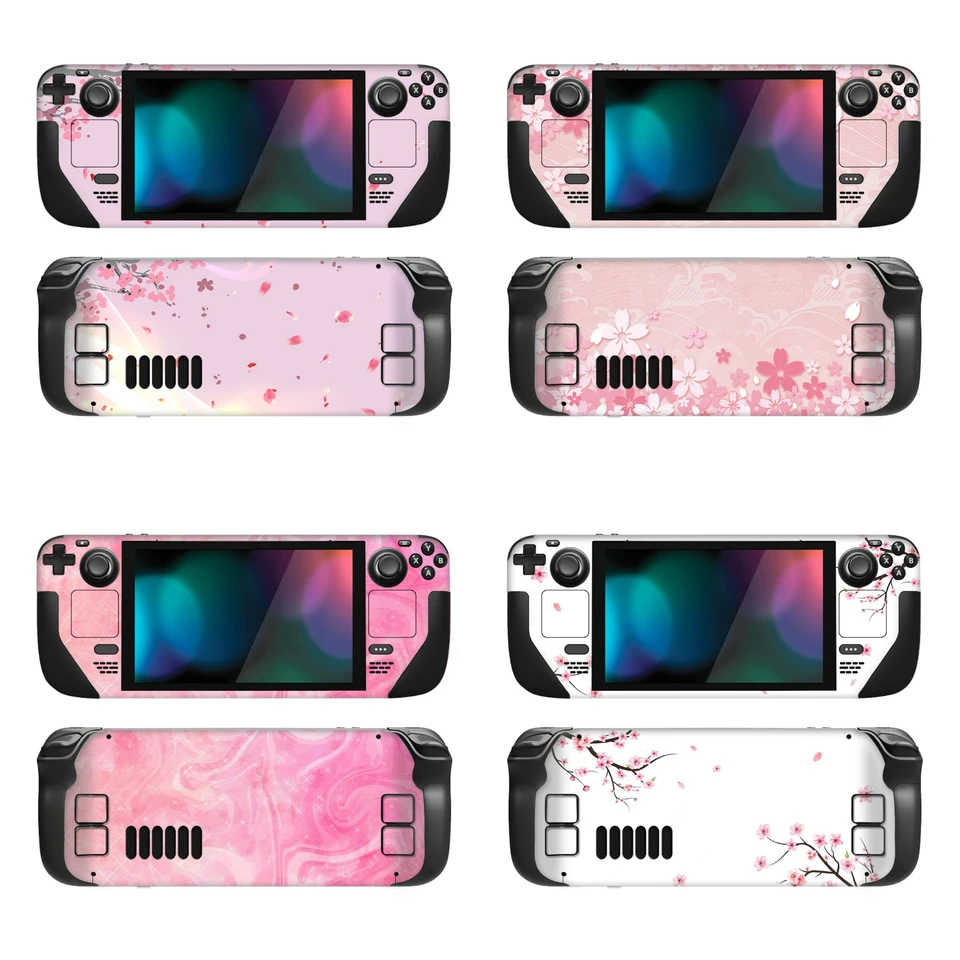 PlayVital ochranná pokožka pre nálepku pre parné paluby LCD a OLED, nálepky vinylové obálky - Pink & Cherry Blossom Series