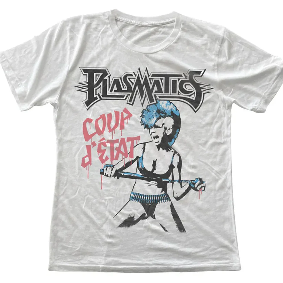 Plazmatika Band Wendy O Williams White Tričko krátke rukávy Všetky veľkosti 1F625 ​​Anime Pattern Clorent Vysoko kvalitné 100% bavlnené pobrežie