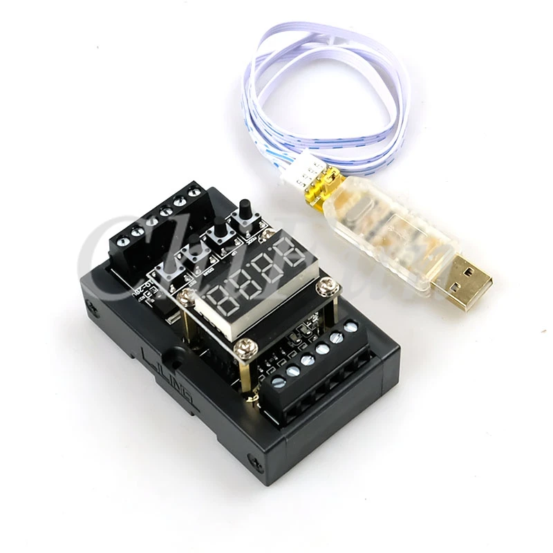 PLC Priemyselná riadiaca doska Digitálna trubica stroj FX1N 10MT Modul oneskorenia 6 Vstup 4 Výstup 10-28VDC s koľajnicou+programovacie riadky