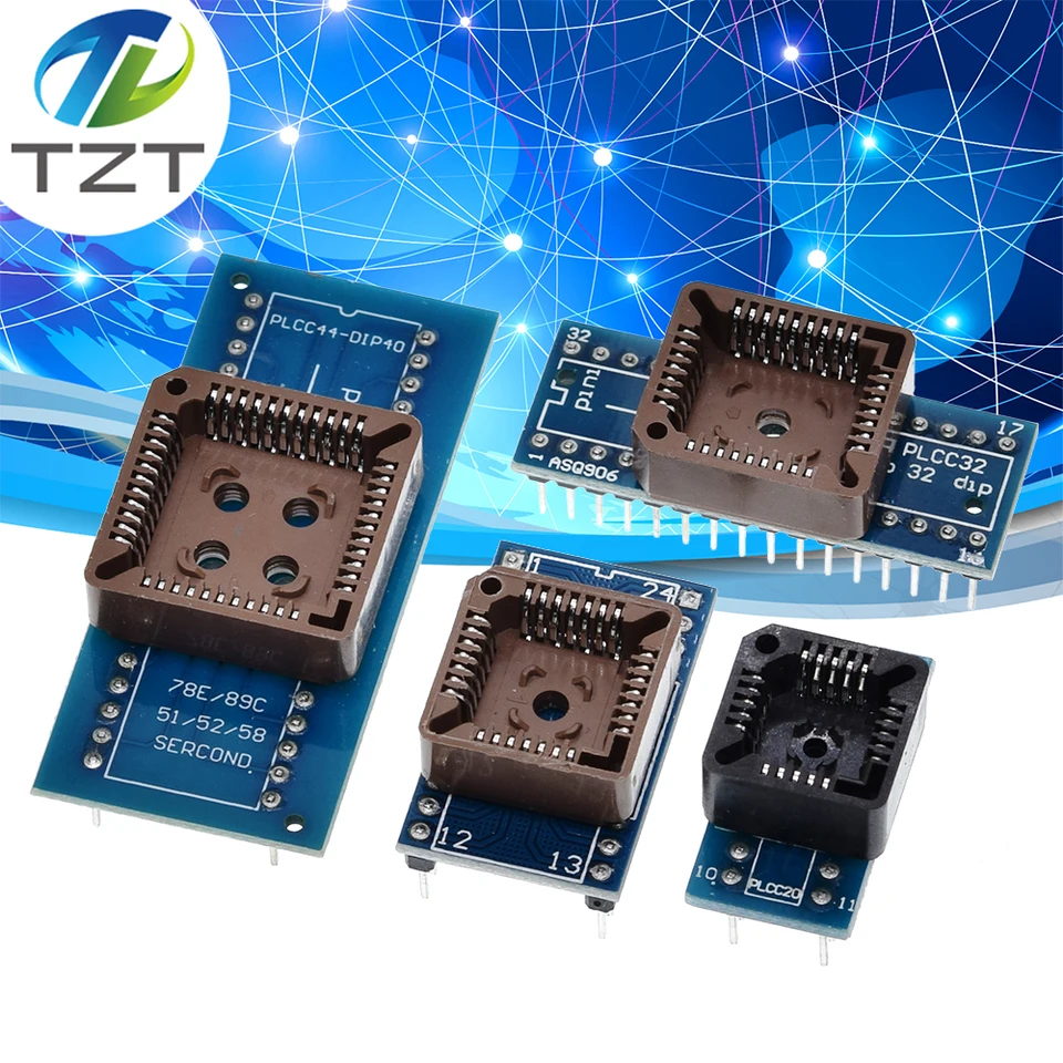 PLCC20 PLCC28 PLCC32 PLCC44 na DIP 20 28 32 44 Univerzálny programátor USB IC Adapter Tester Socket pre TL866CS TL866A EZP2010