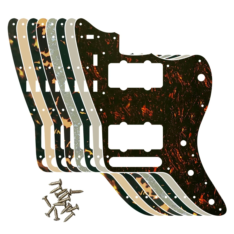 PLEROO Vlastné gitarové diely pre Mexiko Jazzmaster v štýle gitara Pickguard Scratch Doska Náhradný vzor elektrickej gitary Flame Patter