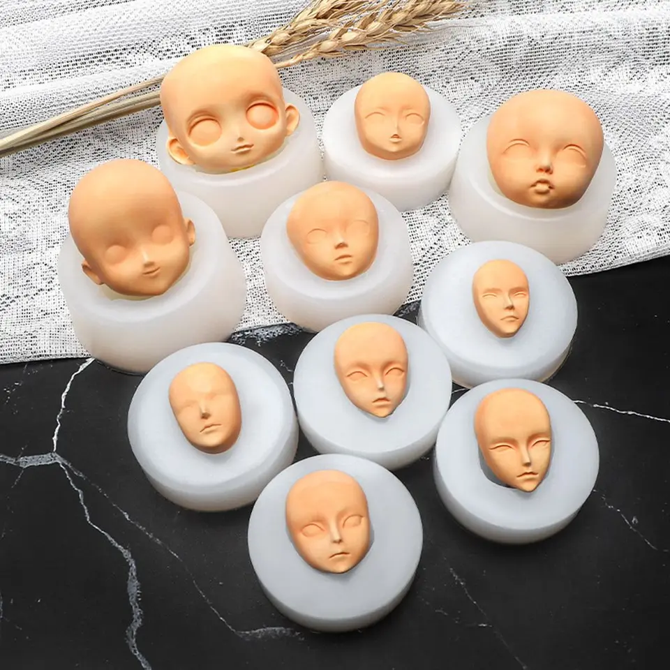 Plesňové doliny Príslušenstvo Clay Head Head Sculpey Baby Face Silikónová formy