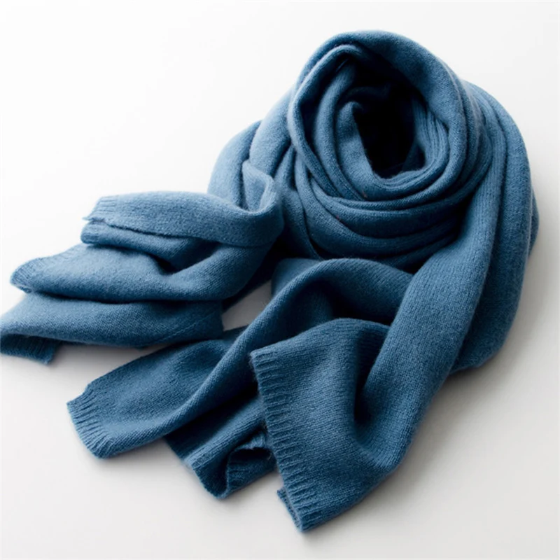 Pletená pašmina zimná jesenná šatka obal luxusná značka masívna farba unisex mäkké teplé muži Unisex Wool Ženy 100% kašmírová šál