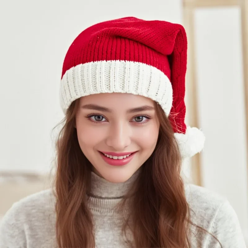 Pletená rodička vianočný klobúk, dovolenkové šaty na Vianoce Santa Claus