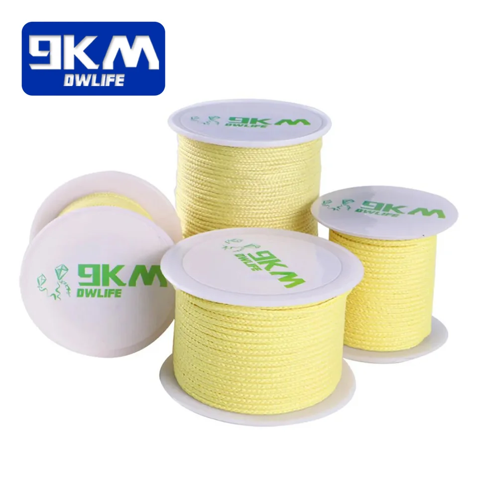 Pletená rybárska linka Vysoká pevnosť 100-2000lb Kevlar Fishing Assist Line String outdoor batohové kempingové lano 0,8 ~ 3,5 mm
