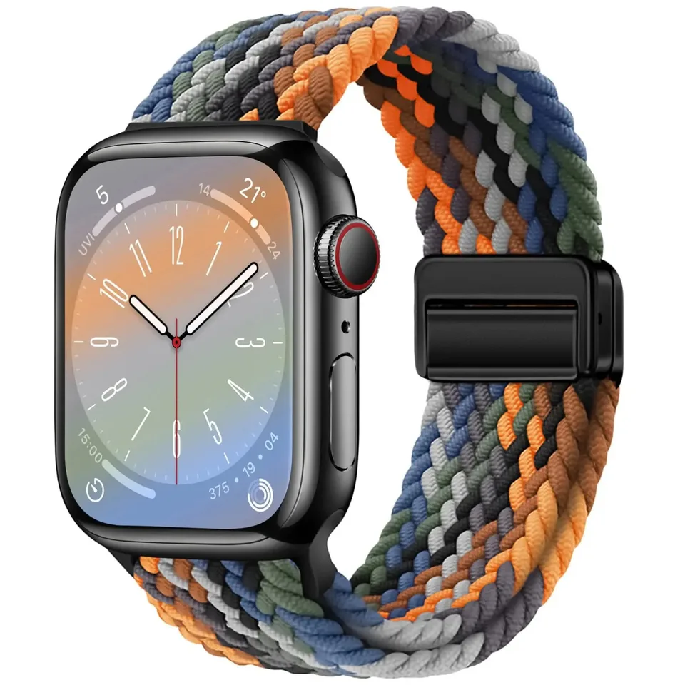Pletený remienok pre pás Apple Watch Band 44 mm 40 mm 45 mm 49 mm 41 mm 38 Buckle Bracelet Iwatch Series SE 7 6 8 9 10 Magnetický pás ultra2