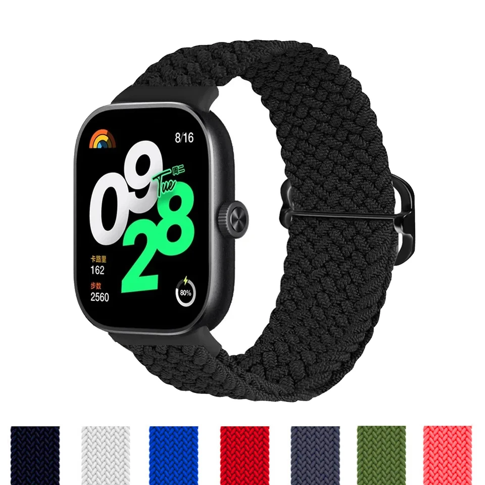 Pletený remienok pre Xiaomi Redmi Watch 4 Elastic Solo Loop Nastaviteľná športová výmena nylonu Náramok Correa Miband 8 Pro Band