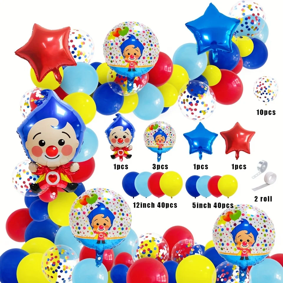 PLIM Clown téma fólia Balóny sada modrých červených latex balón Air globos deti bábätká narodeninová oslava dekorácie dekorácie pre deti darčeky