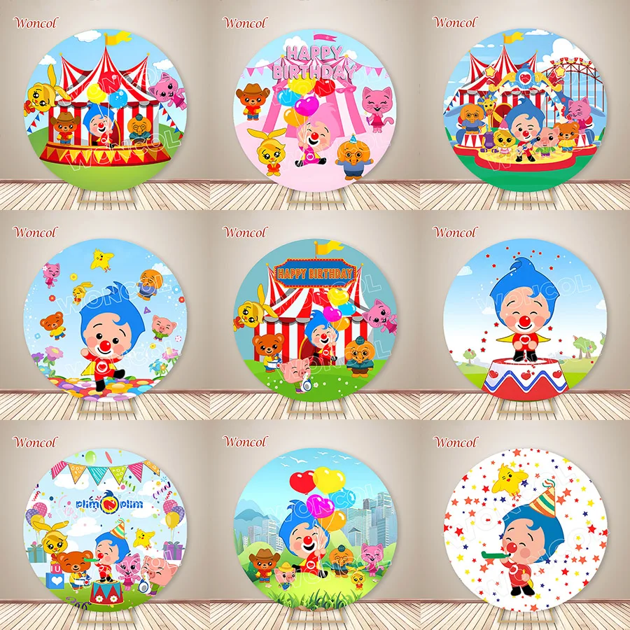PLIM ROUDRON CONCEDROP PLIM Priatelia narodeniny KRÁTKY KRÁTKY Vlastný bam Nesho Mei Li Hoggie Acuarella Round Cover Cover Kids Birthday Photo Prop