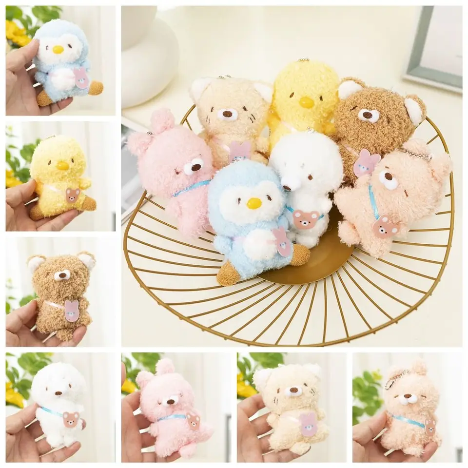 Plnené plyšové kuriatko Keychain zvierat móda Penguin plyšové kľúče Krásne kreatívne kresťanské plyšové plyšové bábiky prívesok pre deti/pár