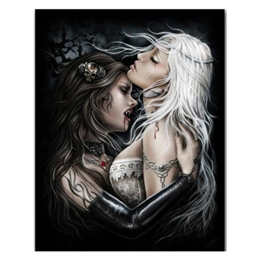 Plná vŕtačka Sqaure/Round Diamond Painting 5D DIY Diamond Mosaic Vampire Horror výšivka krížový steh dekorácie Darček Darček FH1219