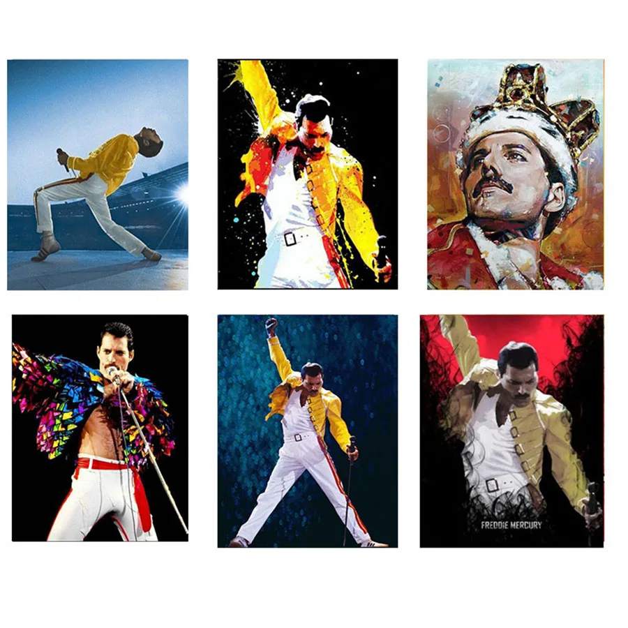 Plné 5D DIY Diamond Painting Queen Band Freddie Mercury Diamond Diamond Reminestones Obrázky
