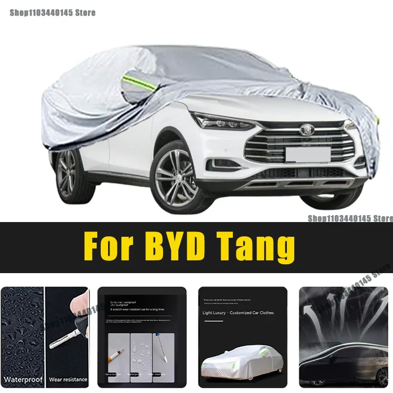 Plné auto pokrýva vonkajšie slnko UV ochrana prach Dážď Snow Oxford Ochrana Ochranná pre Byd Tang Accessories