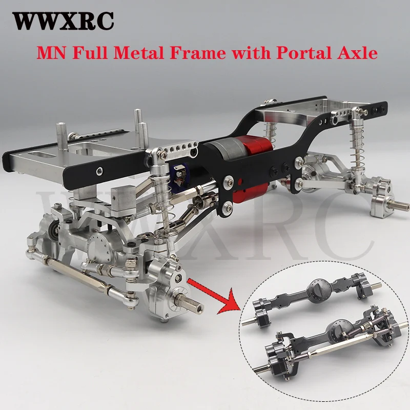 Plné kovové rámové podvozok súpravy SCIT ROOC PULL ROD S ROP s portálovou nápravou pre 1/12 MN MN98 D90 D91 D99 D99S MN90 RC RC ČASOVÉ ČASY CAR