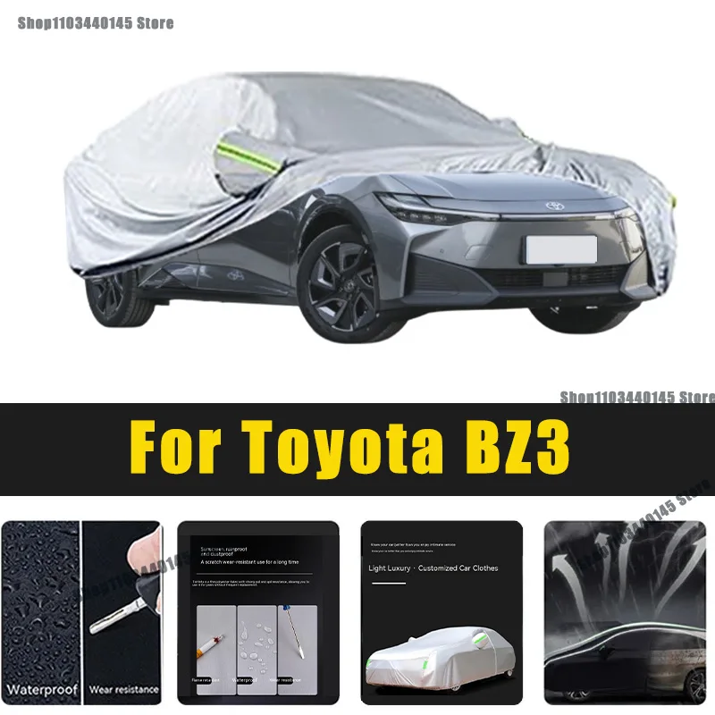 Plné kryty automobilov Outdoor Sun UV Protect Prach Dážď Snow Oxford Cover Ochranta pre Toyota BZ3 Accessories