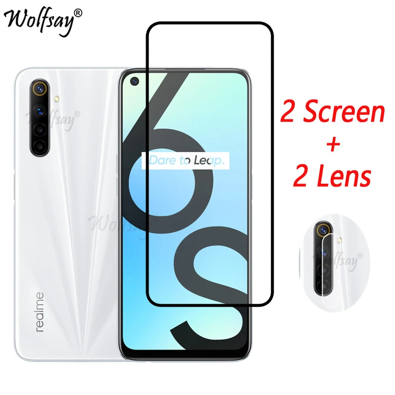 Plné sklo Temperované sklo pre Oppo Realme 6s Chránič obrazovky pre Oppo Realme 6s Camera Glass pre Realme 6s 8s 7i 8i 7 Pro Glass